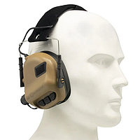 Активные наушники с радиогарнитурой Earmor М31 для защиты слуха Койот