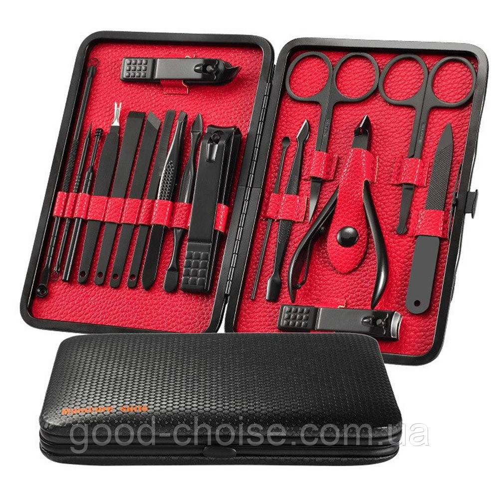 Професійний набір для манікюру 18в1 + футляр / Якісний манікюрний та педикюрний набір, фото 1