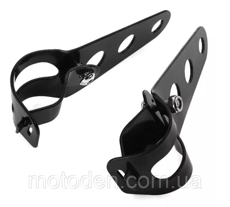 Кронштейни кріплення фари мотоцикла чорні універсальні (пара), фото 1