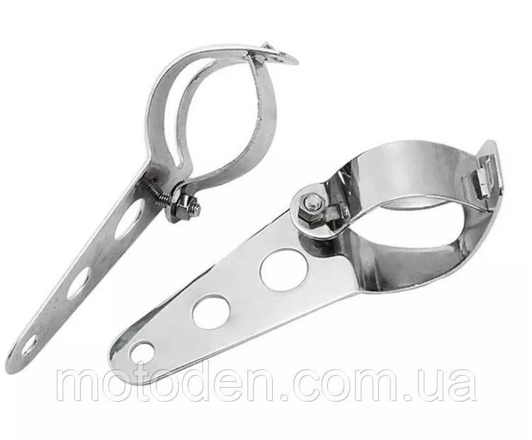 Кронштейн кріплення фари мотоцикла сріблястий універсальний., фото 1