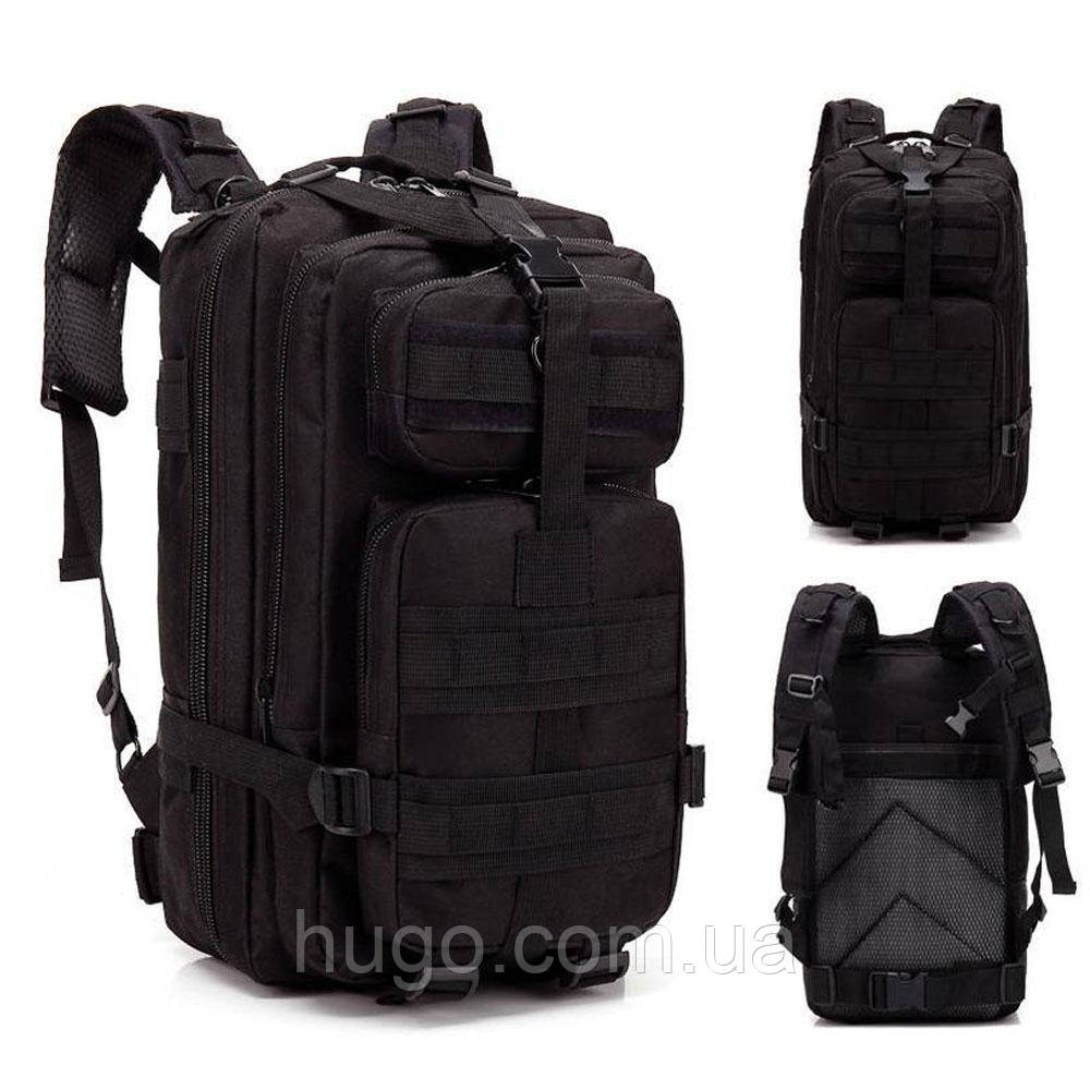Рюкзак тактичний на 35л, (50х30х15 см) M06, Чорний / Туристичний чоловічий рюкзак