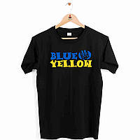 Футболка черная с патриотическим принтом "Blue Yellow" Push IT
