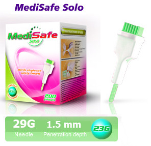 Ланцет автоматичний MediSafe Solo 29G (200 шт.)