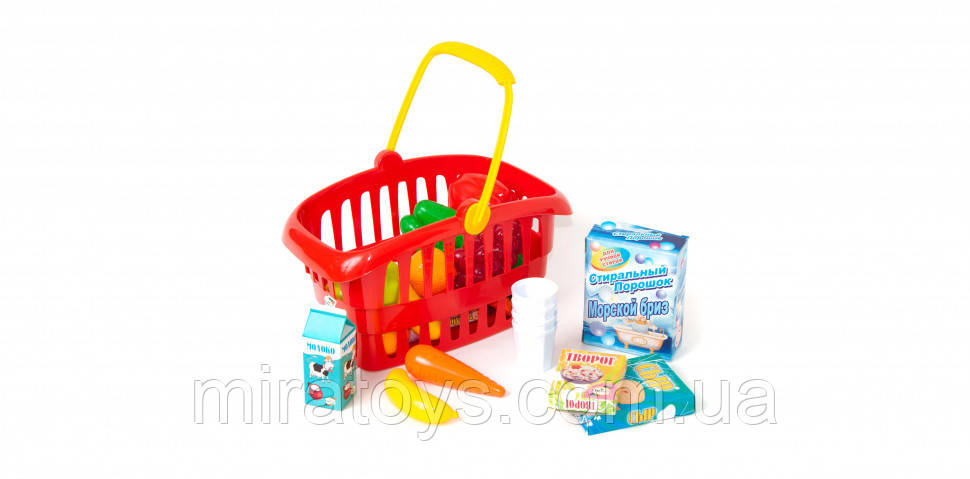 Ігровий набір "Супермаркет" кошик з продуктами 362B2, 3 кольори (Червоний)