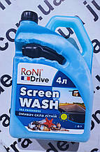 Омивач скла та дзеркал RoNi Screen Wash з лійкою 4л.