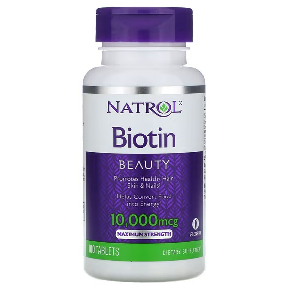 Біотин (Biotin) 10 000 мкг Natrol 100 таблеток