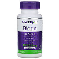 Биотин максимальная сила действия (Biotin) 10 000 мкг Natrol 100 таблеток