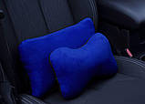 Автомобільна подушка під голову та поперек з Алькантари Pok-ter Candy сині, фото 3