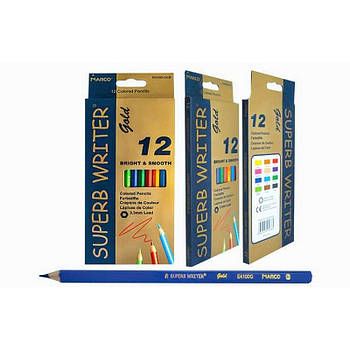 Набір кольорових олівців Superb Writer Gold 12 кольорів Marco  (E4100G-12CB)