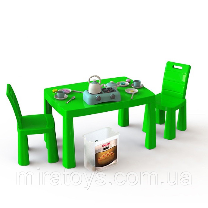 Ігровий набір Кухня дитяча DOLONI-TOYS 04670/1 (34 предмети, стіл + 2 стільчики) (04670/2)