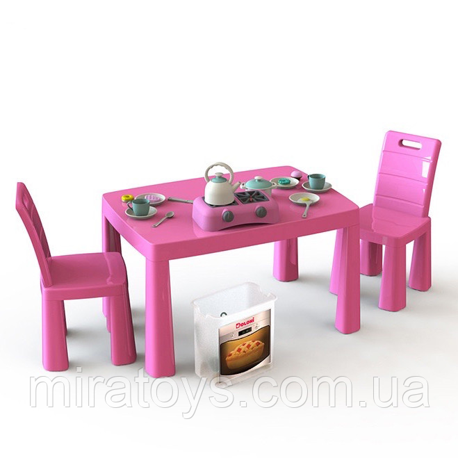 Ігровий набір Кухня дитяча DOLONI-TOYS 04670/1 (34 предмети, стіл + 2 стільчики) (04670/3)