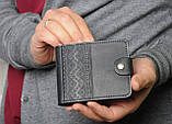 Стильний чоловічий коричневий гаманець в етнічному стилі, ручна робота, фото 3