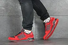 Чоловічі кросівки в стилі Adidas (весна-осінь, чоловічі, нубук, червоні) розмір 44, 45