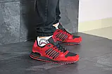 Чоловічі кросівки в стилі Adidas (весна-осінь, чоловічі, нубук, червоні) розмір 44, 45, фото 3