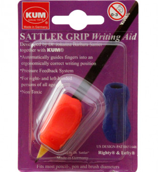 Утримувач ергономічний KUM Sattler grip червоний, для ручок, олівців, фото 1