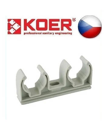 Міцна подвійна Кліпса Для Поліпропіленової Труби 25 KOER