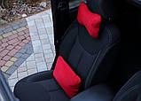 Автомобільна подушка під голову та поперек з Алькантари Pok-ter Candy червоні, фото 3