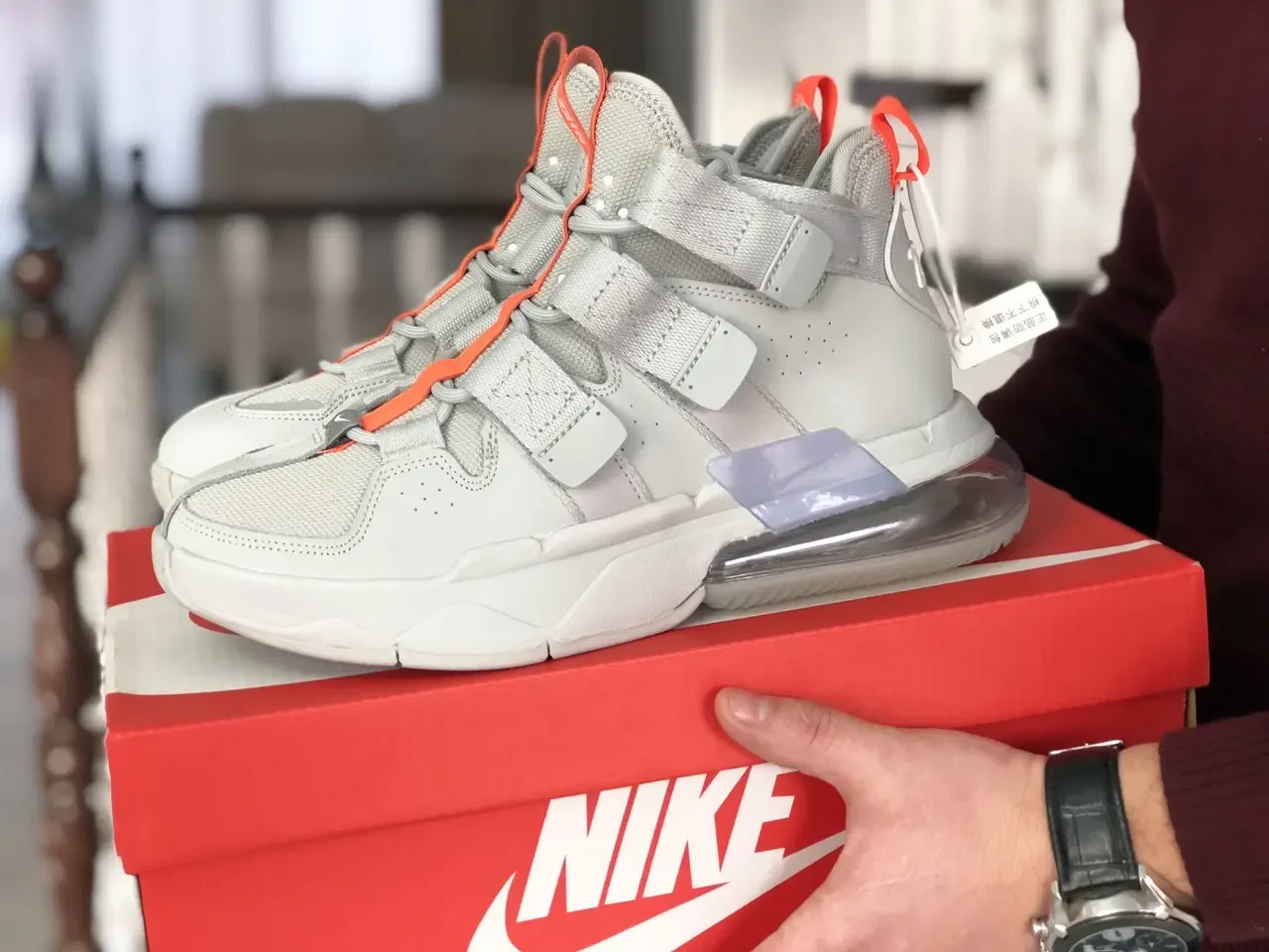 Чоловічі кросівки Nike Air Force 270, Найк Аїр Форс, демісезонні, прескожа, сірі