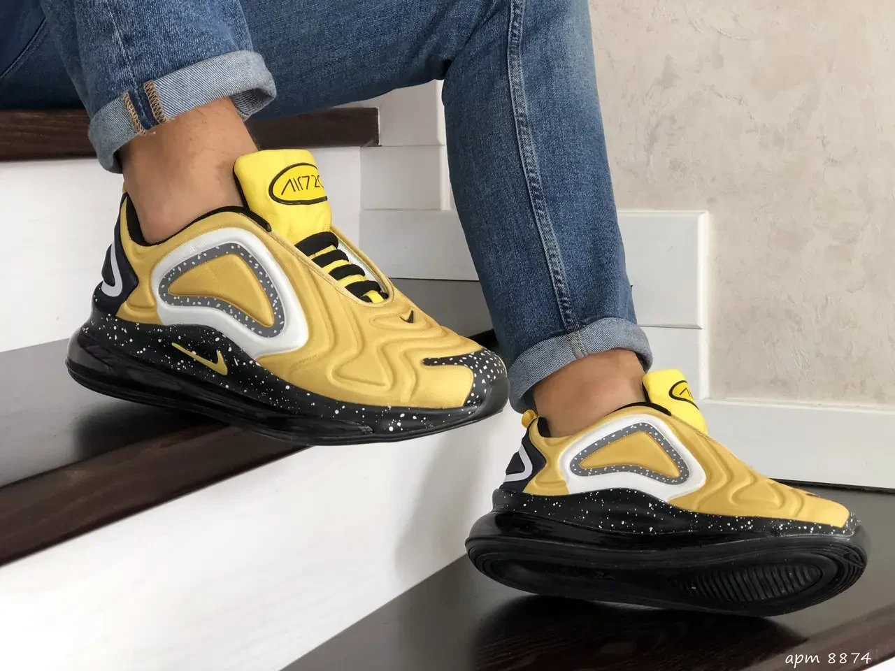 Чоловічі кросівки Nike Air Max 720 жовті демісезонні у стилі Найк Аїр Макс 720 (Розмер 43, 44)
