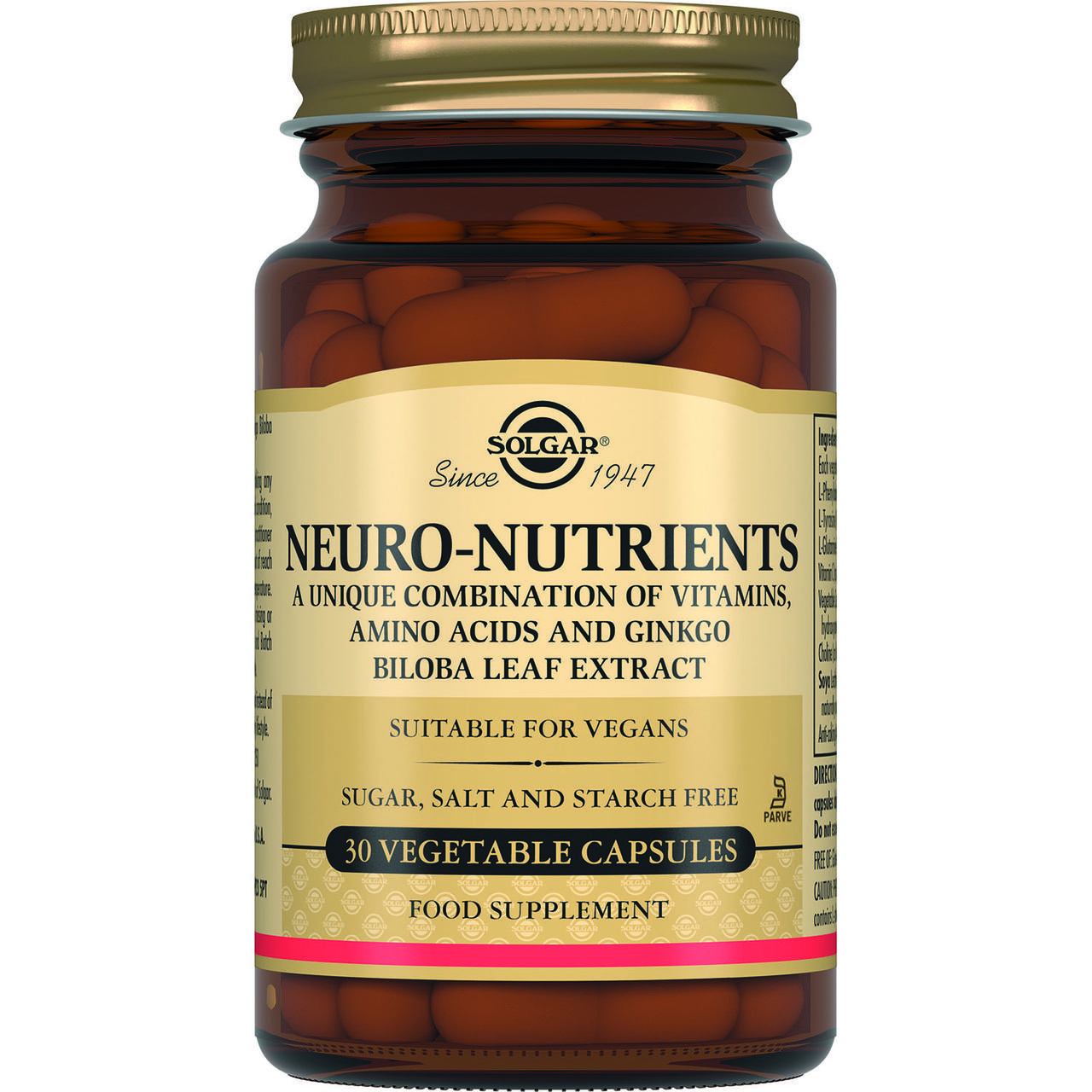 Нейронутрієнти для мозку Solgar Neuro Nutrients 30 вег., фото 1