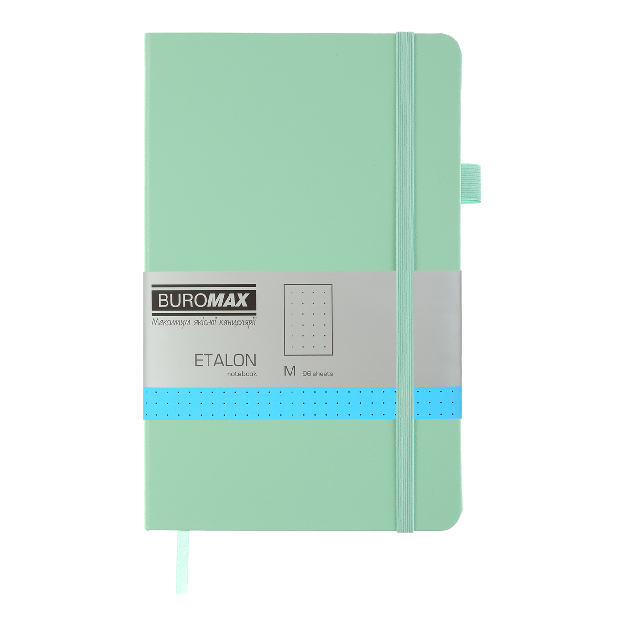 Блокнот ETALON 125*195, 96 арк., точка, обкл. штучна шкіра, м´ятний, фото 1