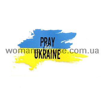 Термоаплікація накатний малюнок для тканини Молимось за Україну 5/9 см