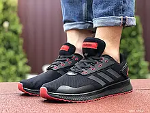 Крихітки чоловічі чорні з червоним у стилі Adidas (Розміри 41, 44, 45, 46)