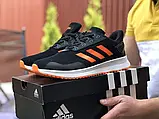 Кросівки чоловічий чорно- білий\ оранжеві в стилі Adidas, фото 2