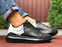 Чоловічі кросівки Aleexander Mcqueen чорні демісезонні кеди Олександр Маквін на шнурівці в стилі Still