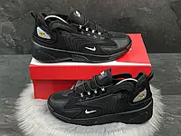 Чоловічі кросівки Nike Zoom 2k чорні — шкіряне взуття в стилі Найк зум 2к (Розміри 37, 38, 39, 44,45)