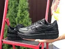 Жіночі кросівки Найк Аір Форс чорні — чорні кросівки Nike Air Force 1 Shadow підлітків (36,38,39)