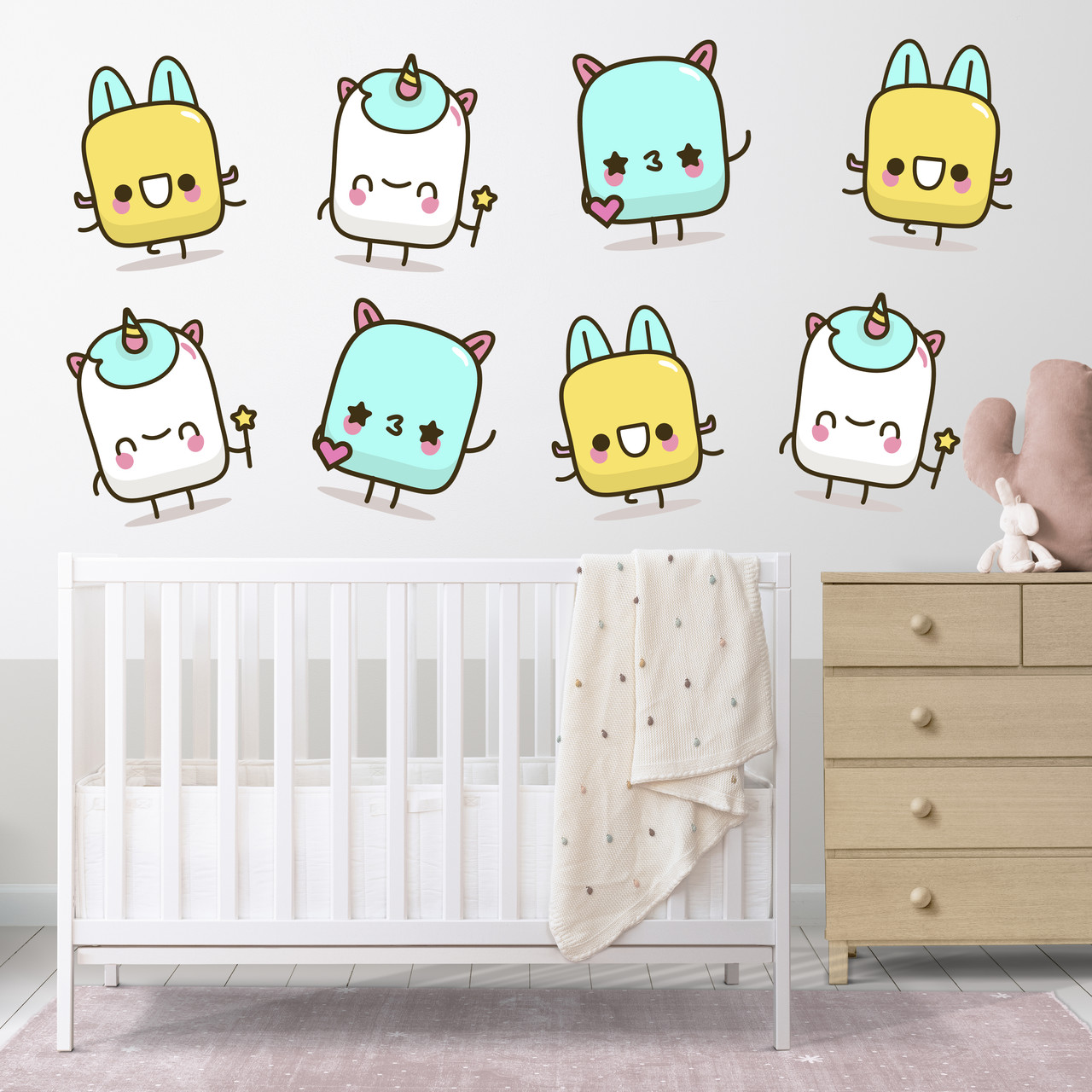 Набір наклейок на стіну в дитячу кімнату "Мімі. Mimi" (8 елементів) з оракалу