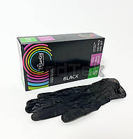 Виниловые черные перчатки, неопудренные, SanGig, размер S, 100 шт, Черные