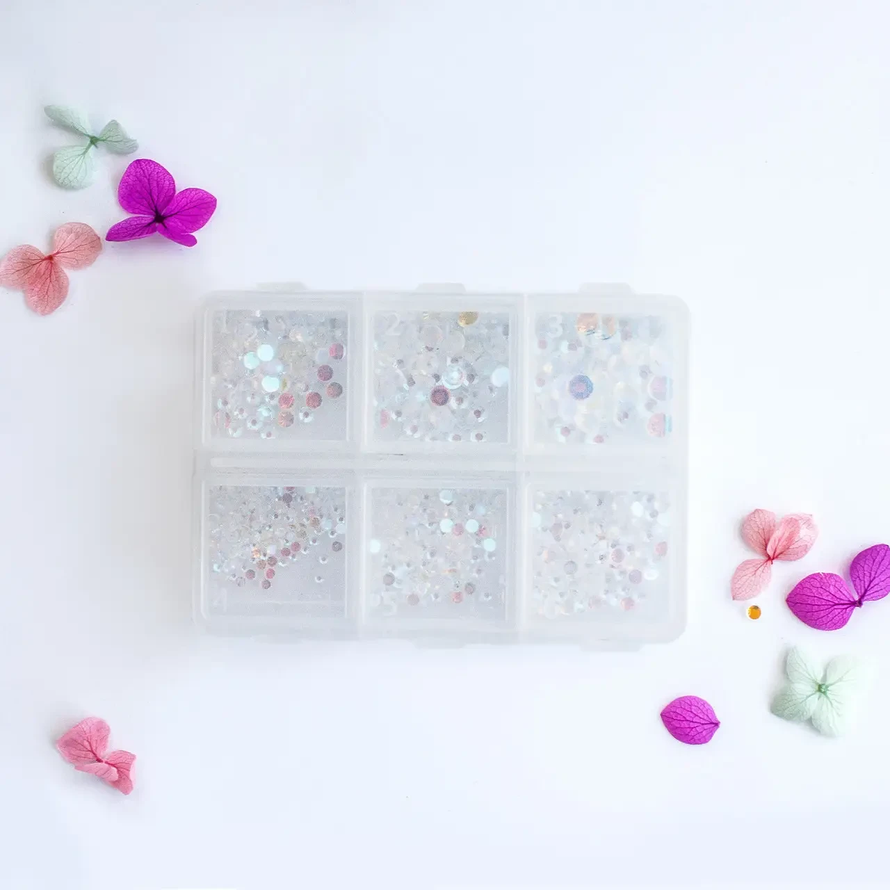 Стрази Хамільйон Mix 6 розмірів у контейнері