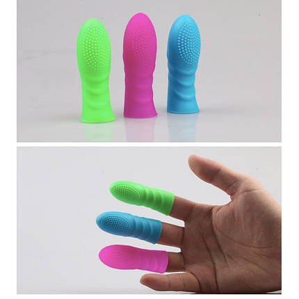 Насадка на палець без вібрації Playful finger 1 шт силіконова масажер стимулюючий різні кольори, фото 2