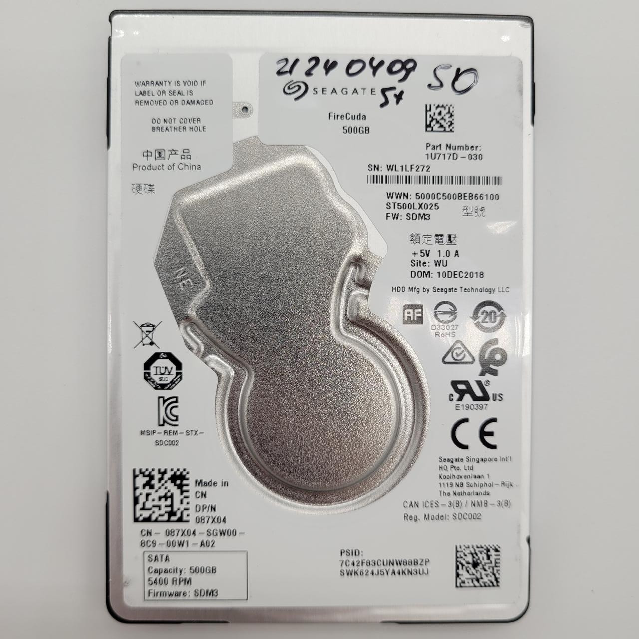 Жорсткий диск для ноутбука Seagate FireCuda SSHD 500GB 2.5" 128MB 5400rpm (ST500LX025) SATAIII Б/В