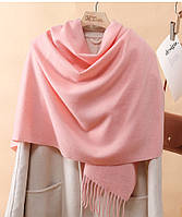 Жіночий шарф рожевий кашеміровий теплий однотонний 200*80 см