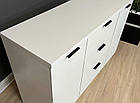 Великий комод білий 3 ящика 6 полиць з дверцятами, фото 6