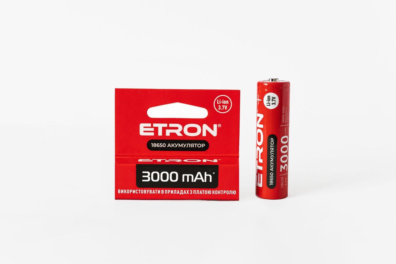 Аккумулятор, акумуляторні батарейки ETRON Ultimate 18650 3000 mAh