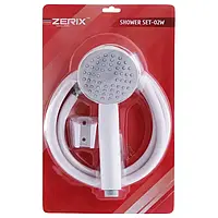 Душевой набор (шланг, лейка, кронштейн) белый ZERIX SHOWER SET-02W