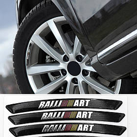 Наклейки на диски MITSUBISHI (Митцубиси) RALLIART на колеса Чорні