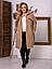 Пальто жіноче тепле на флісі повсякденне демісезонне, великих розмірів 48/52, 54/58, колір чорний, моко, фото 3
