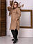 Пальто жіноче тепле на флісі повсякденне демісезонне, великих розмірів 48/52, 54/58, колір чорний, моко, фото 4