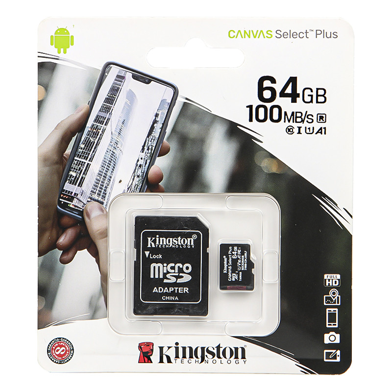 Kingston Canvas Select Plus MicroSD UHS-I 256GB Clase 10 | Online Canarias