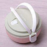 Ланч бокс 700 мл Kamille 16.5 х 15 х 8 см рожевий KM-2115, фото 3