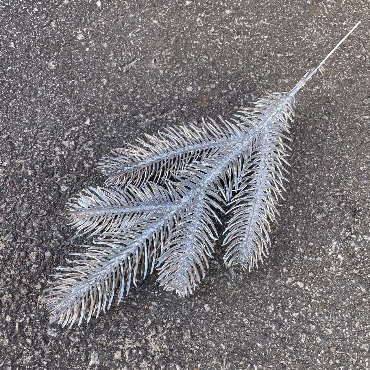 Гілка ялинки лита 5-ка срібло 32 см, фото 1