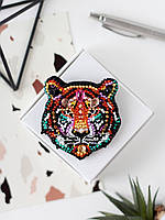 Тигр Набор для вышивки бисером украшения на натуральном художественном холсте Абрис Арт AD-210