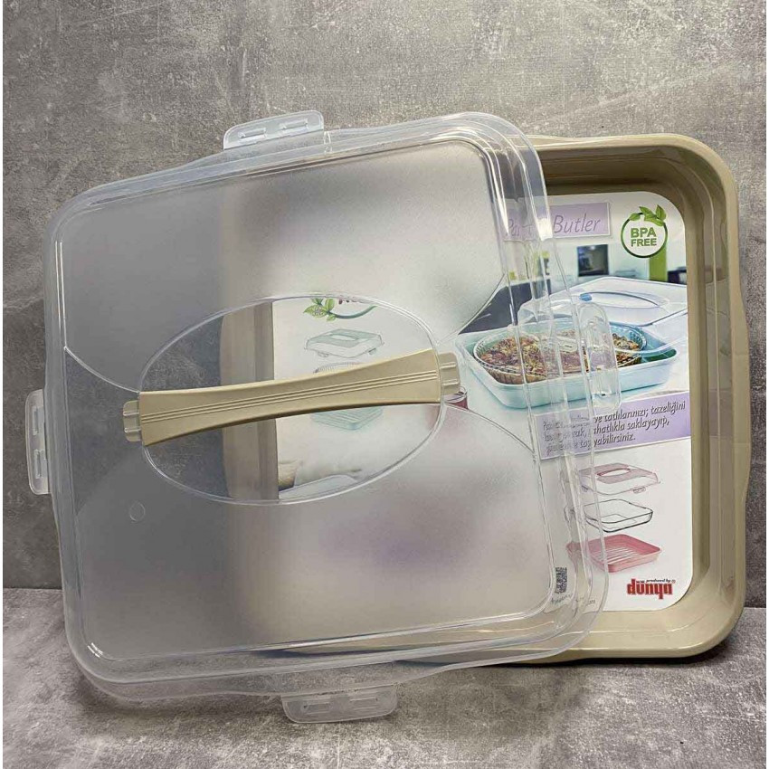 Тортовница 35 х 35 х 10 см квадратная Dunya Plastik 30308, фото 1