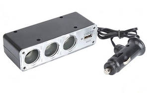 USB трійник в авто прикурювач