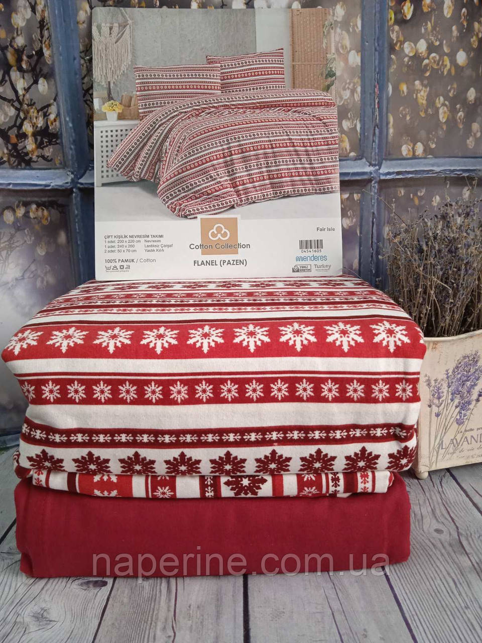 Набір постільної білизни з фланелі байка євро розмір Cotton Collection (cot-113)